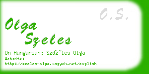 olga szeles business card